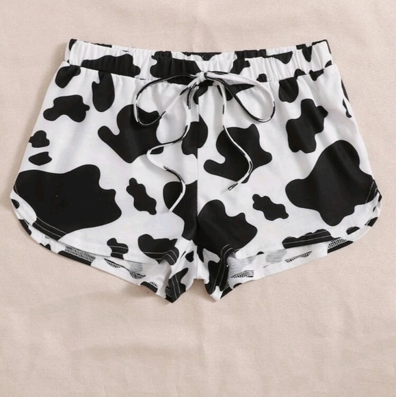 NEW KNOT WAIST COW PRINT SHORTS - Picture 1 of 8